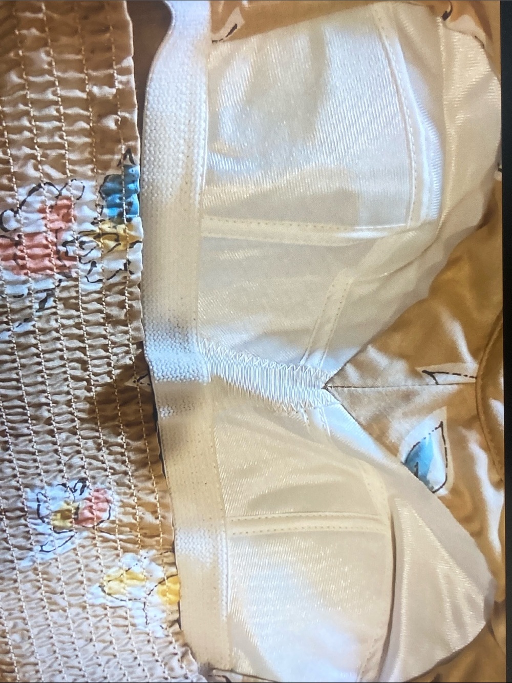 Vintage Floral Tie-Back Midi Dress in Tan, Blue & Coral - Picture 6 of 6